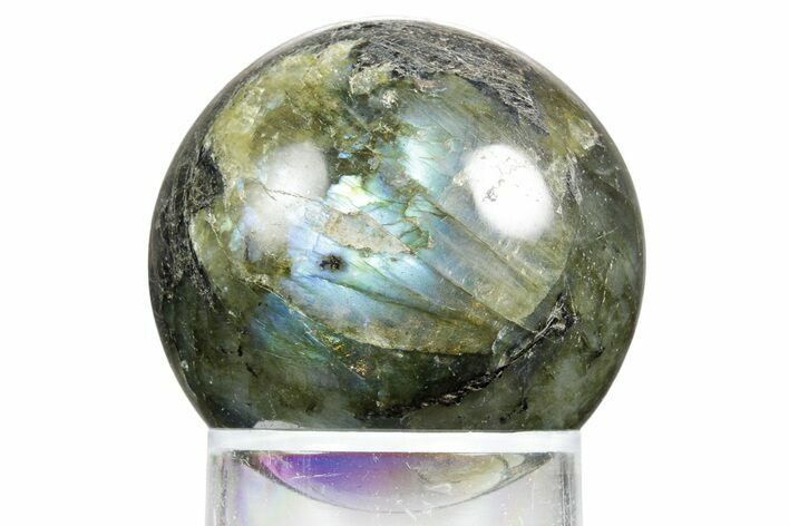 Flashy, Polished Labradorite Sphere - Great Color Play #350042